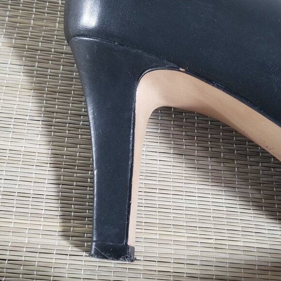 Clarks Artisian Womens 7 M Navy 3" Heel Platform Pumps Round Toe Leather Shoe - Picture 14 of 16